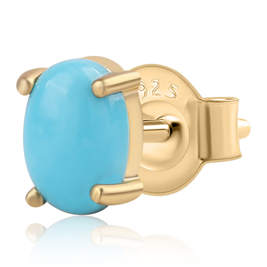 Pozlátené Strieborné Náušnice s so Sleeping Beauty Tyrkysom