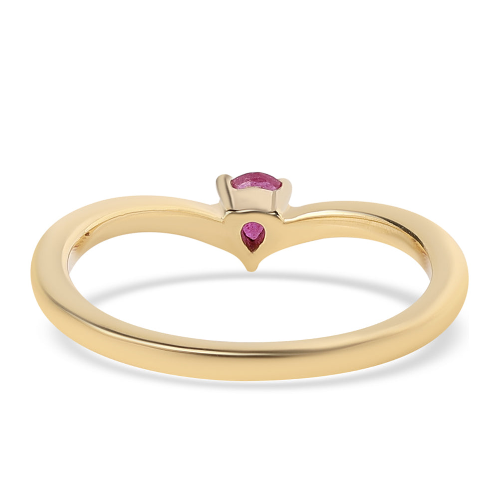 Pozlátené Strieborné Sada s Mozambickým Rubínom a Modrým Diamantom ( Prsteň )