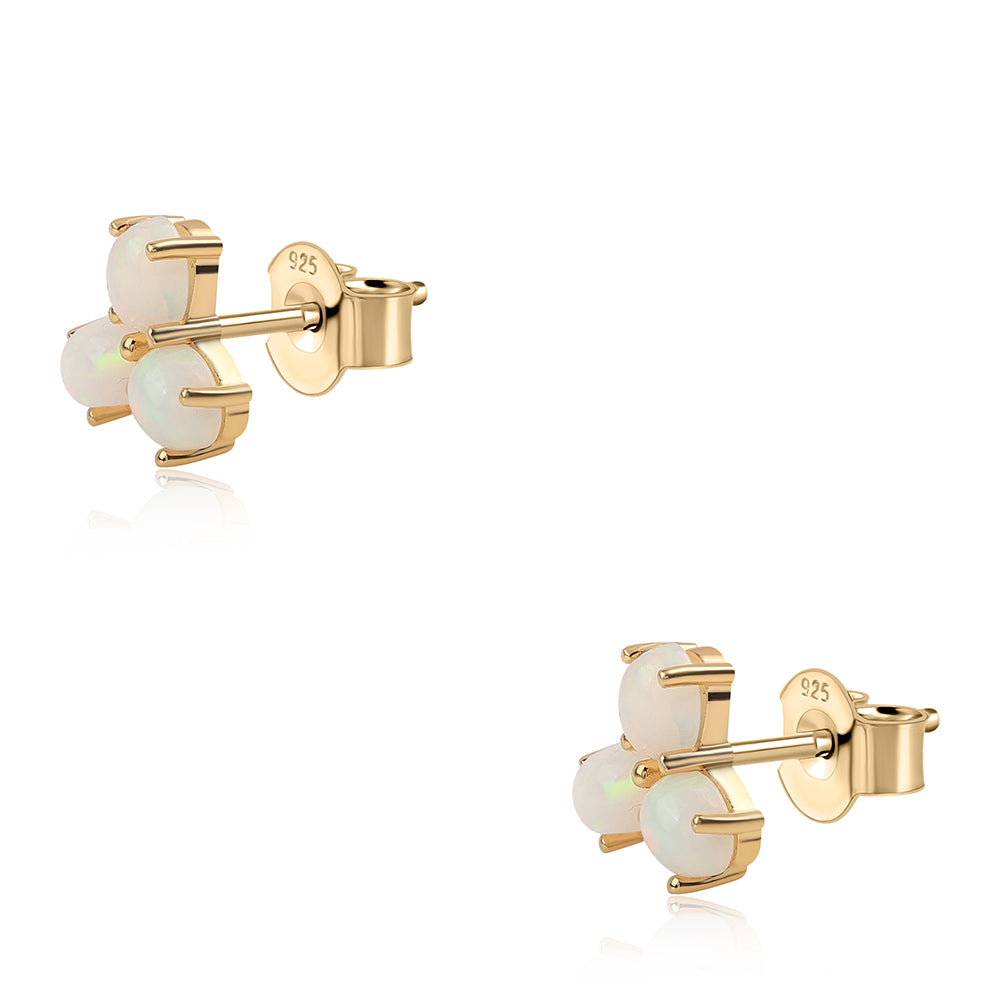 Pozlátené Strieborné Náušnice s Etiópskym Opálom z Lega Dembi