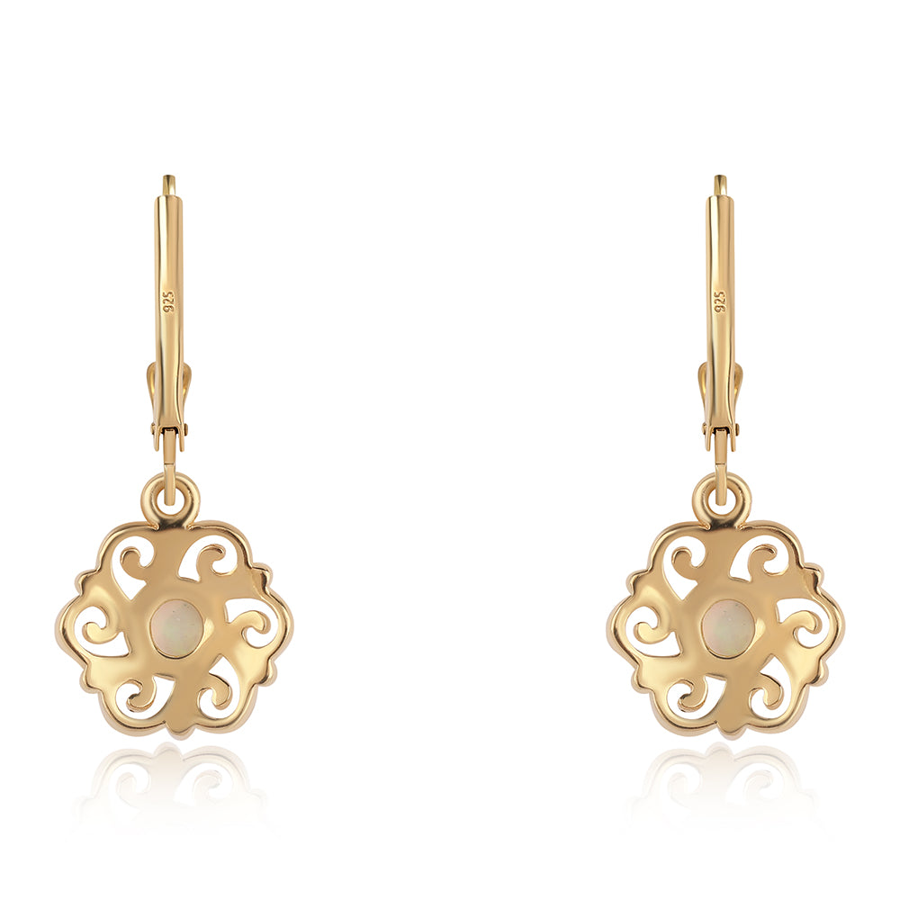 Pozlátené Strieborné Náušnice s Etiópskym Opálom z Lega Dembi