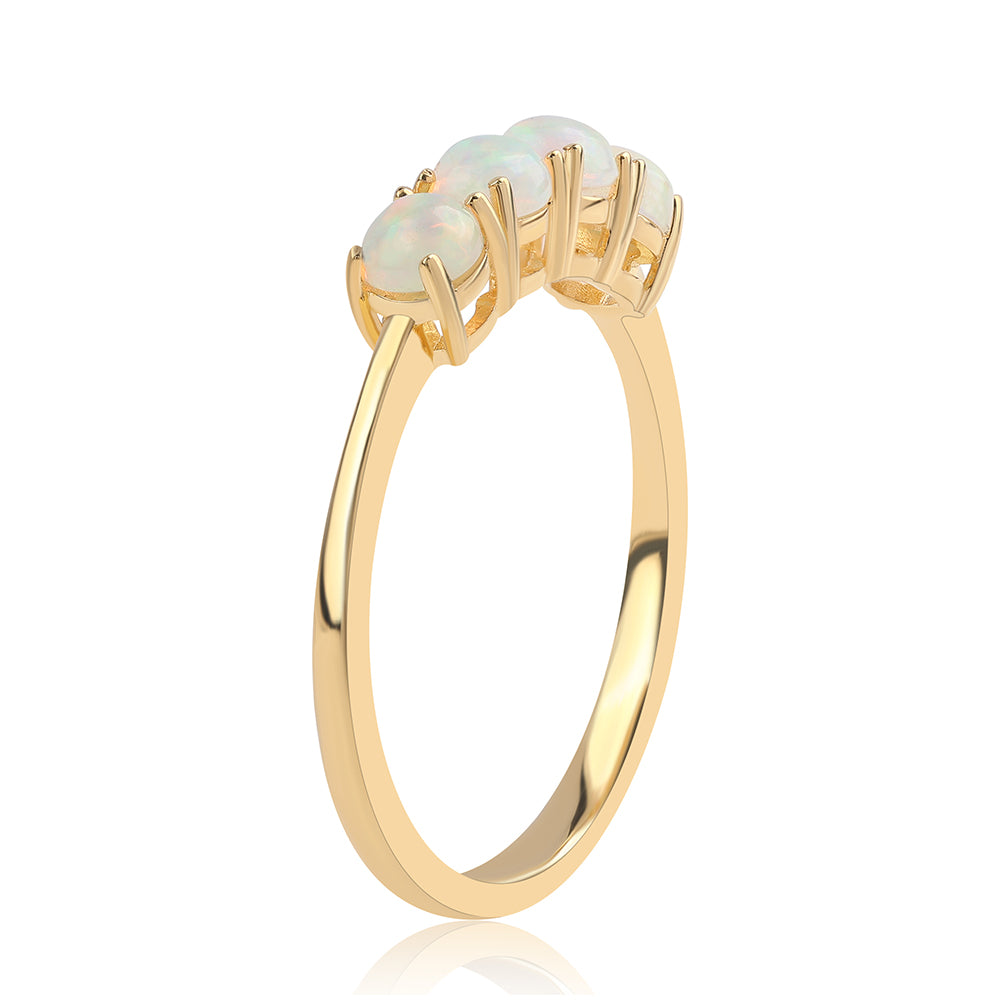Pozlátený Strieborný Prsteň s Etiópskym Opálom z Lega Dembi