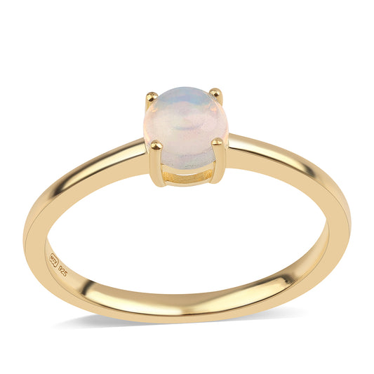 Pozlátený Strieborný Prsteň s Etiópskym Opálom z Lega Dembi