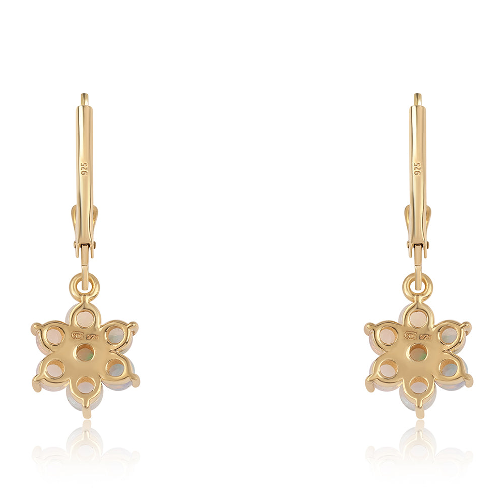 Pozlátené Strieborné Náušnice s Etiópskym Opálom z Lega Dembi