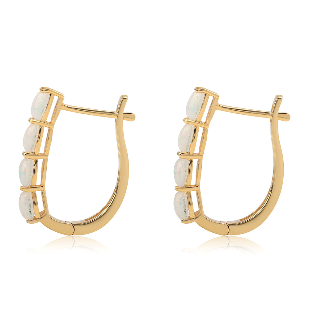 Pozlátené Strieborné Náušnice s Etiópskym Opálom z Lega Dembi