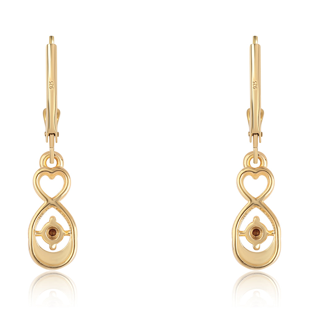 Pozlátené Strieborné Náušnice s Červeným Diamantom