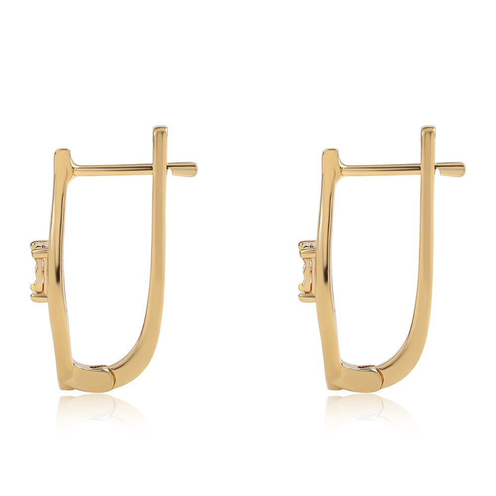 Pozlátené Strieborné Náušnice s Červeným Diamantom