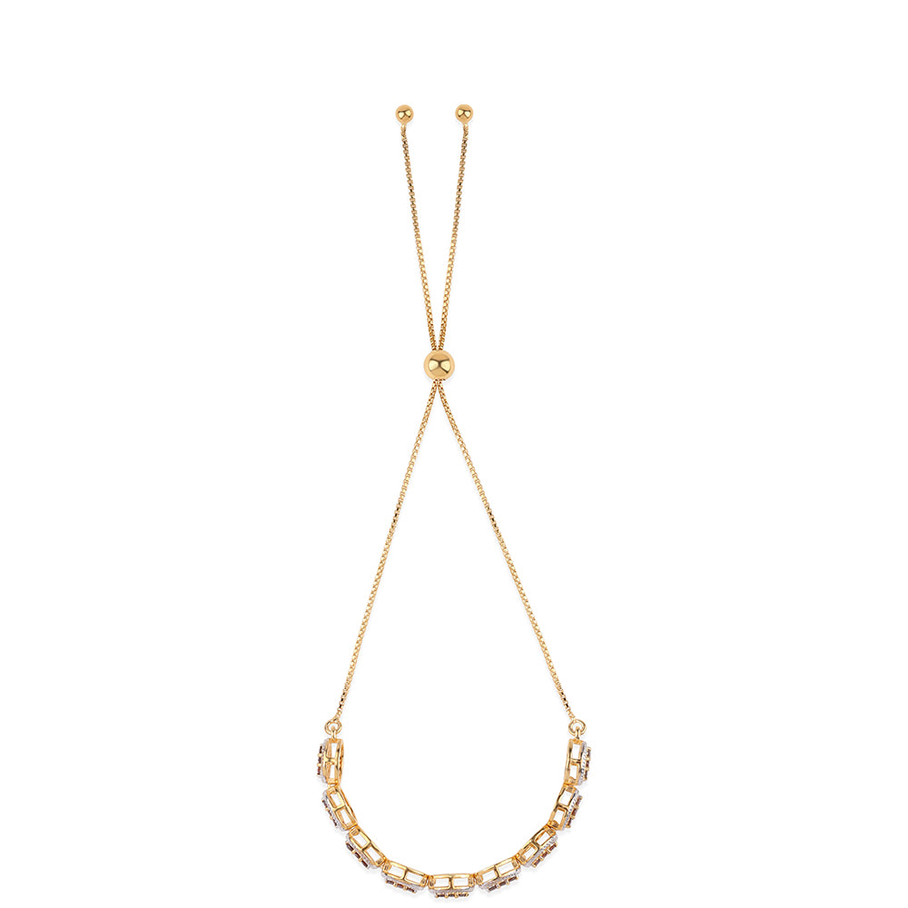 Pozlátený Strieborný Náramok s Červeným Diamantom