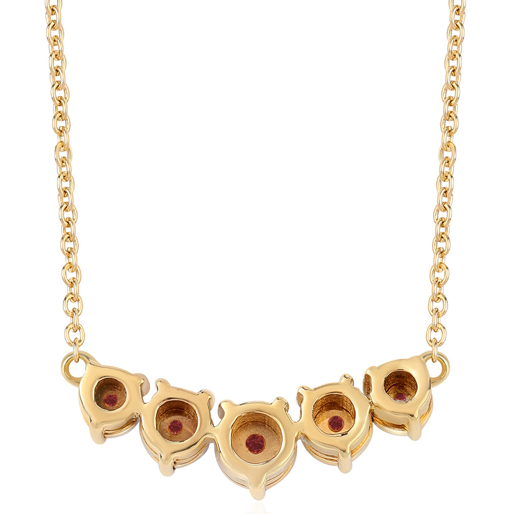 Pozlátený Strieborný Náhrdelník s Bielym Diamantom