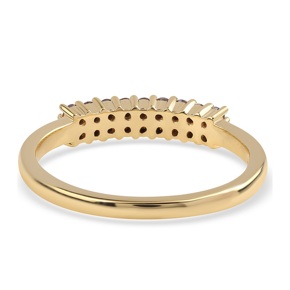 Pozlátený Strieborný Prsteň s Červeným Diamantom