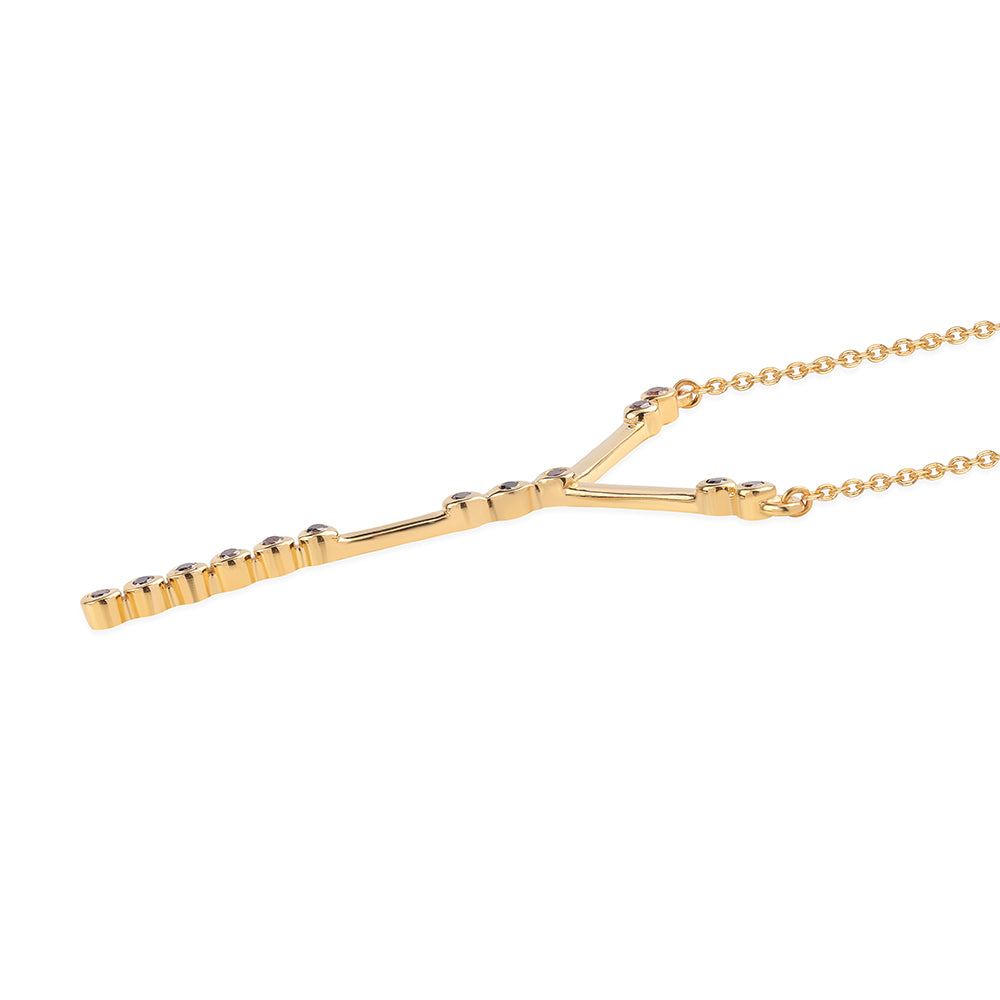 Pozlátený Strieborný Náhrdelník s Červeným Diamantom