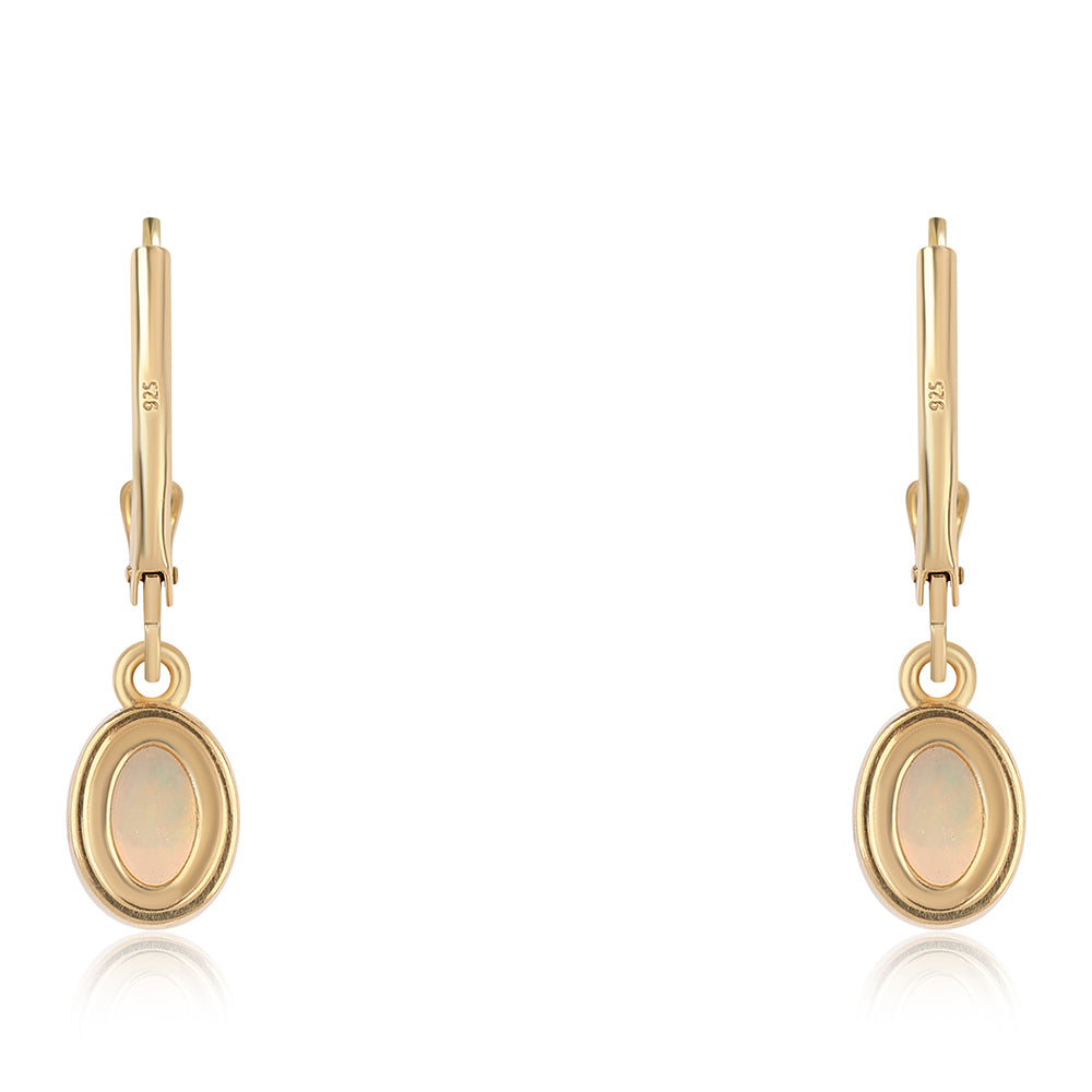 Pozlátené Strieborné Náušnice s Etiópskym Opálom z Lega Dembi