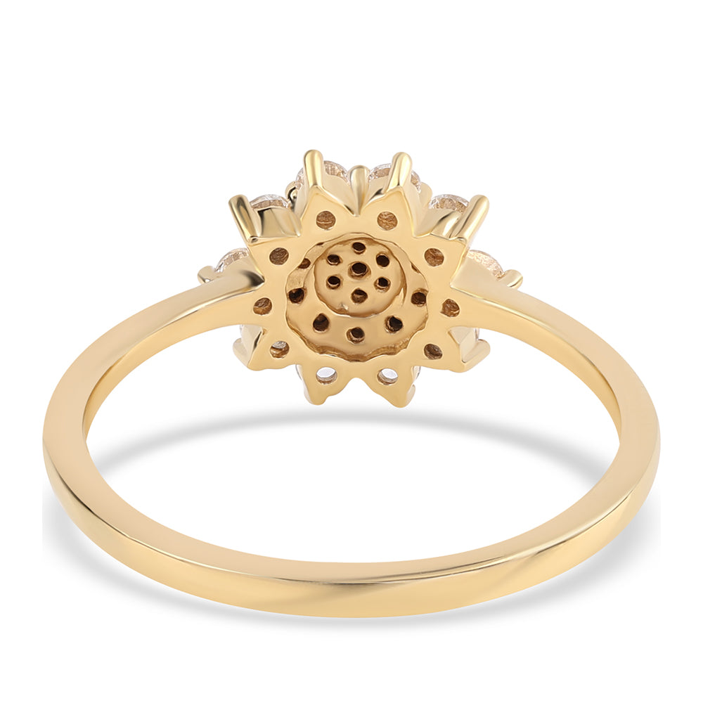 Pozlátený Strieborný Prsteň s Čiernym Diamantom a Bielym Topásom