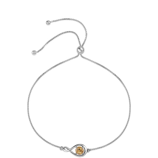 Strieborný Náramok s AA Brazílskym Citrínom