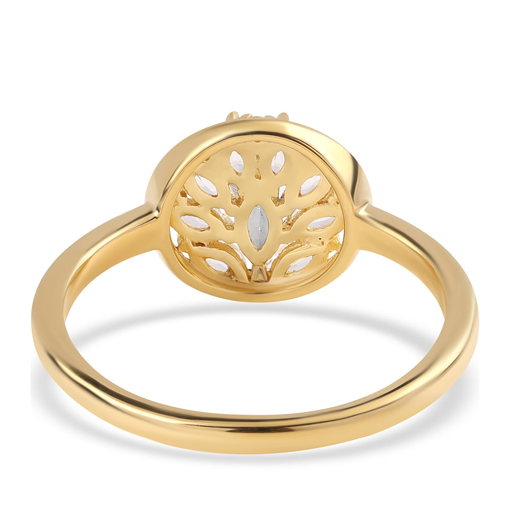 Pozlátený Strieborný Prsteň s Mystickým Topásom a Bielym Topásom