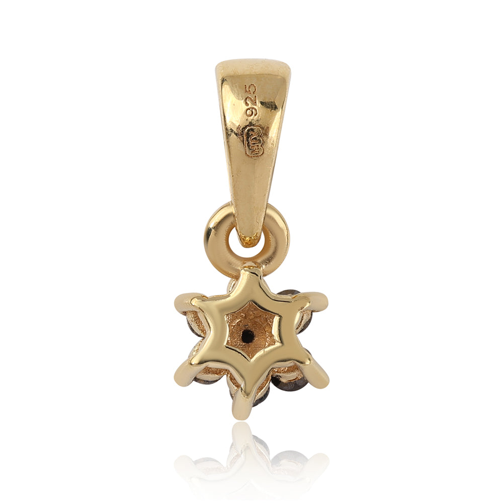 Pozlátený Strieborný Prívesok s Čiernym Diamantom