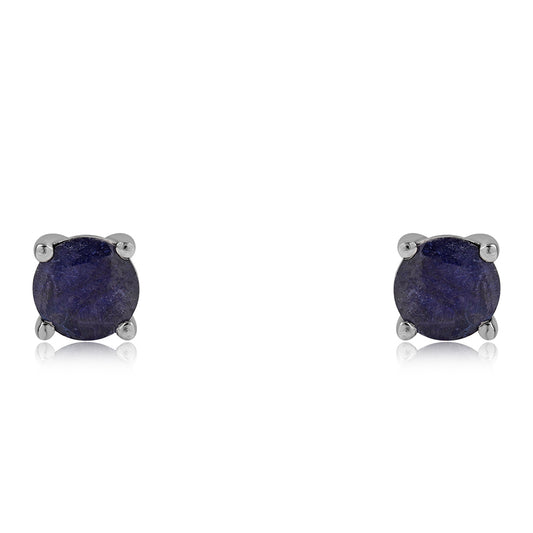 Strieborné Náušnice s Austrálskym Modrým Zafírom