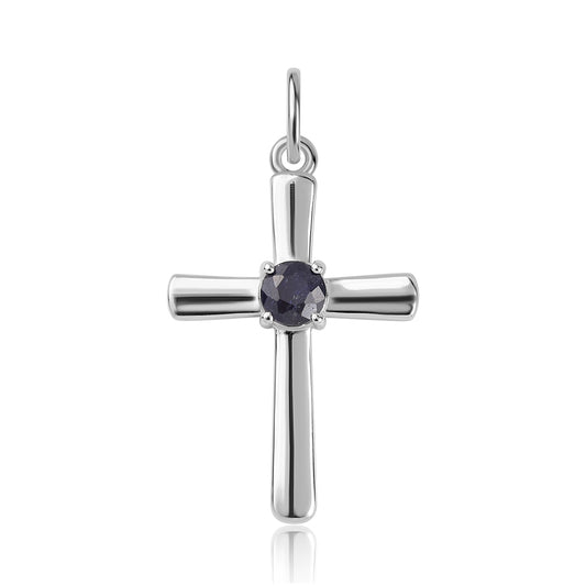 Kríž Strieborný Prívesok s Austrálskym Modrým Zafírom