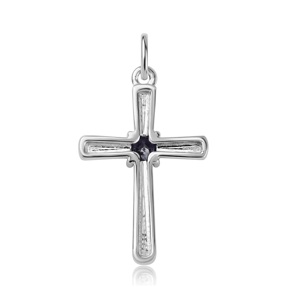 Kríž Strieborný Prívesok s Austrálskym Modrým Zafírom