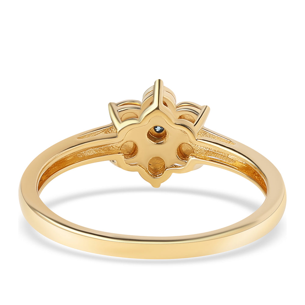 Pozlátený Strieborný Prsteň s Modrým Diamantom