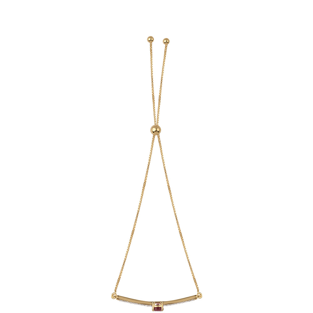 Pozlátený Strieborný Náramok s Mozambickým Rubínom a Bielym Topásom