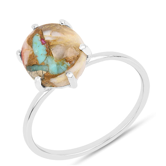 Strieborný Prsteň s Ustricovým Tyrkysom