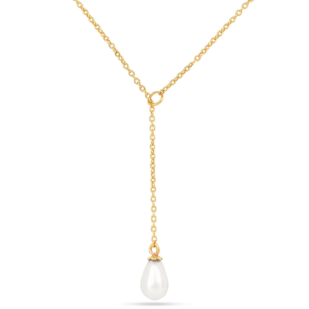 Pozlátený Strieborný Náhrdelník s S Krémovú Sladkovodnou Perlou