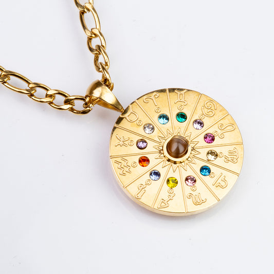 Pozlátený Zliatinový Náhrdelník s Tigrím Okom ( Náhrdelník+Prívesok )