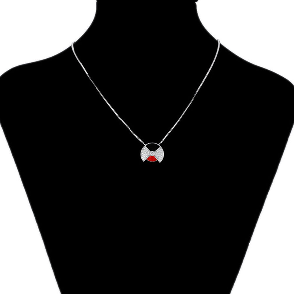 Pozlátený Zliatinový Náhrdelník s Červeným Emporia® Krištáľom