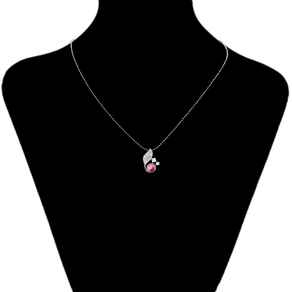 Pozlátený Zliatinový Náhrdelník s Ružovým Emporia® Krištáľom