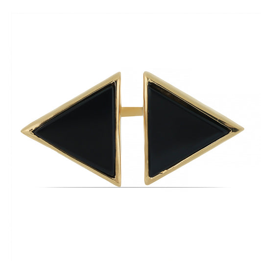 Pozlátený Strieborný Prsteň s so Suwarským Čiernym Ónyxom