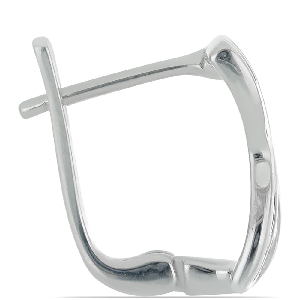 Strieborné Náušnice s so Žltým Diamantom a Bielym Zirkónom