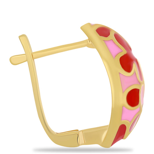 Pozlátené Strieborné Náušnice s so Smaltom