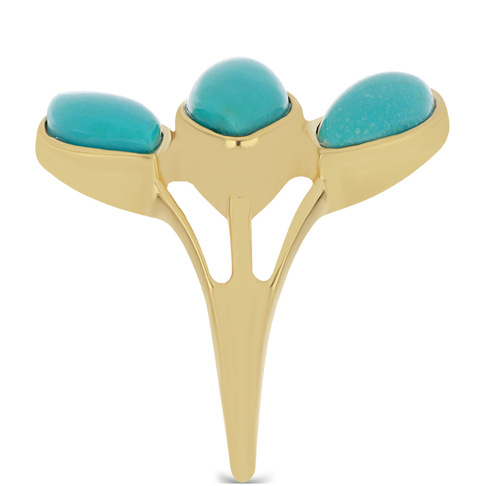 Pozlátený Strieborný Prsteň s so Sleeping Beauty Tyrkysom