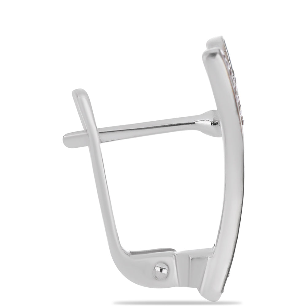 Strieborné Náušnice s so Zeleným Diamantom