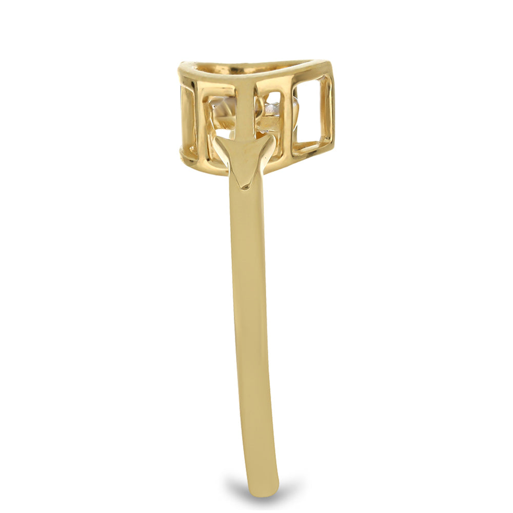 Pozlátený Strieborný Prsteň s Tancujúcim Diamantom