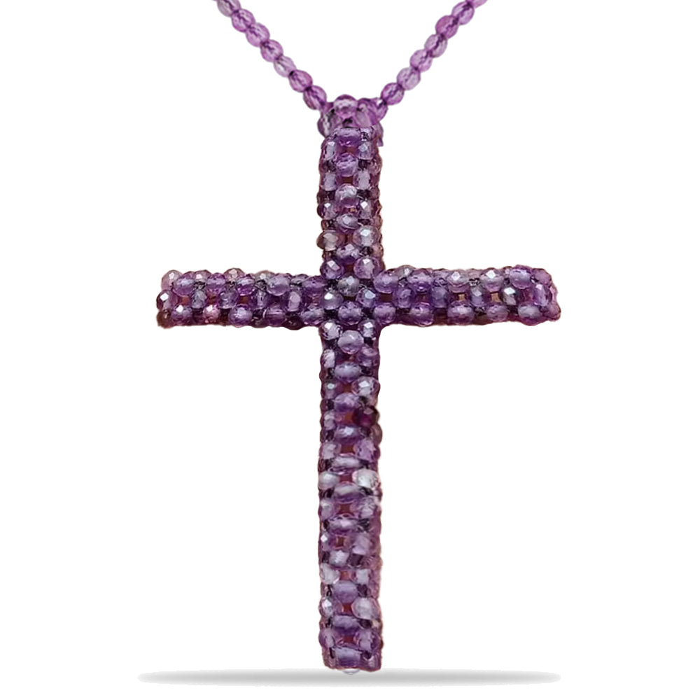 Kríž Nugetový Náhrdelník s Ametystom z Vera Cruz