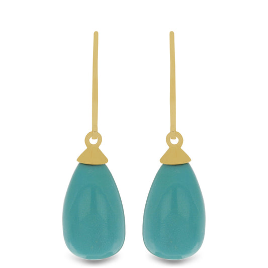 Pozlátené Strieborné Náušnice s so Sleeping Beauty Tyrkysom