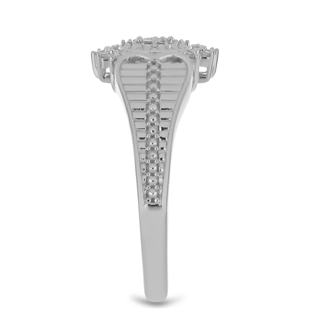 Strieborný Prsteň s Bielym Diamantom