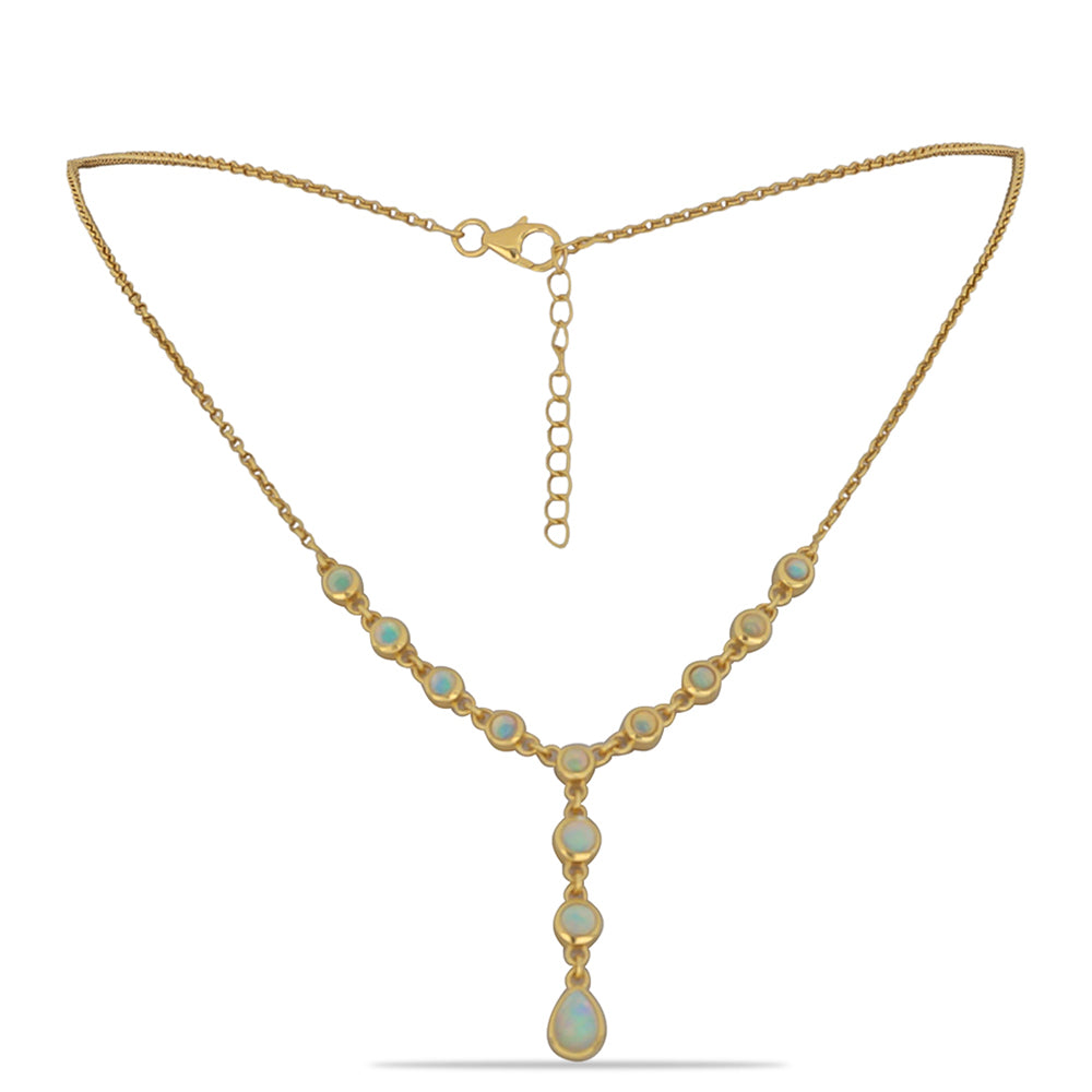 Pozlátený Strieborný Náhrdelník s Welo opálom