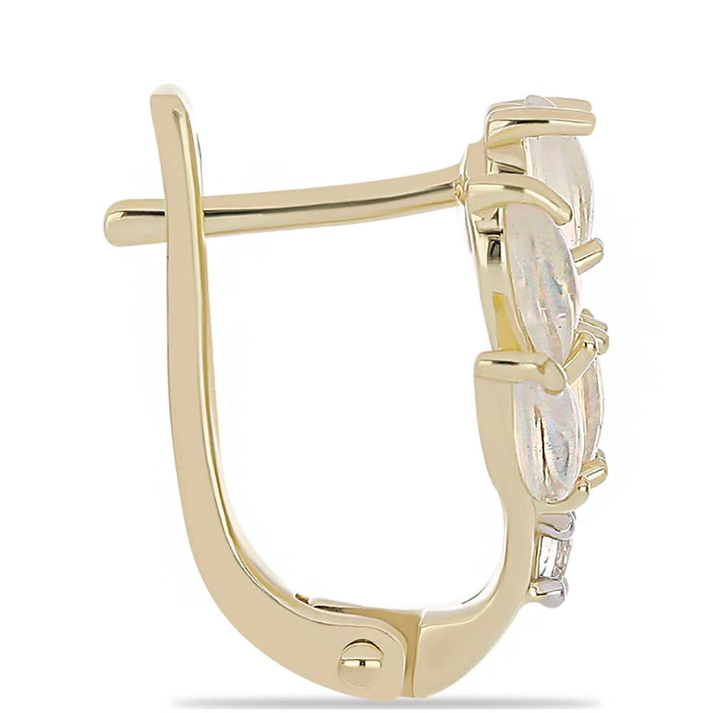 Pozlátené Strieborné Náušnice s Etiópskym Opálom z Lega Dembi a Bielym Topásom