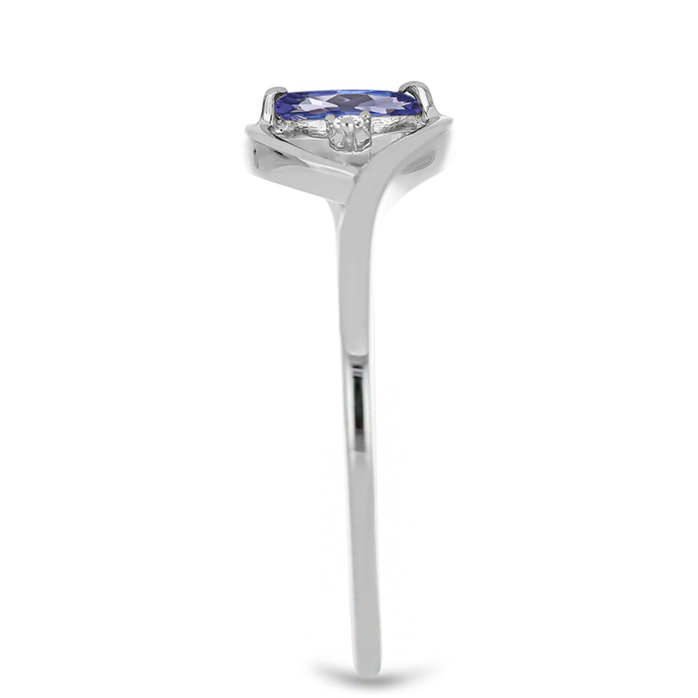 Strieborný Prsteň s Tanzanitom a Bielym Topásom