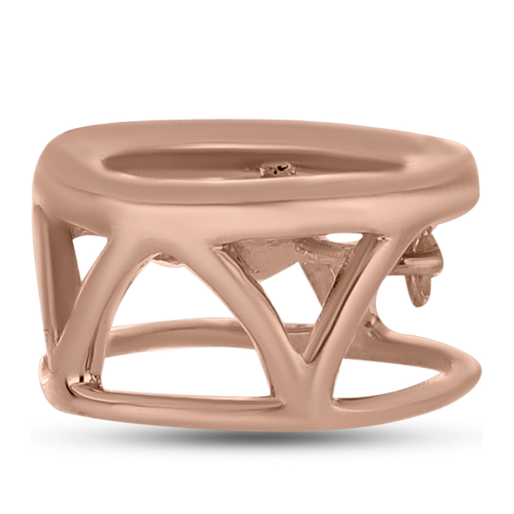 Ružovým Zlatom Pozlátený Strieborný Prívesok s Ružový Tancujúcim Diamantom