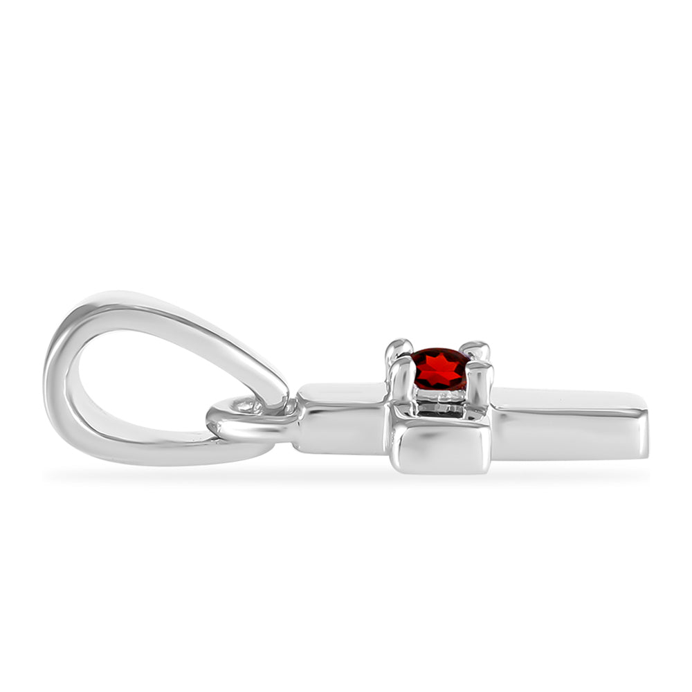 Kríž Strieborný Prívesok s Bartonským Granátom