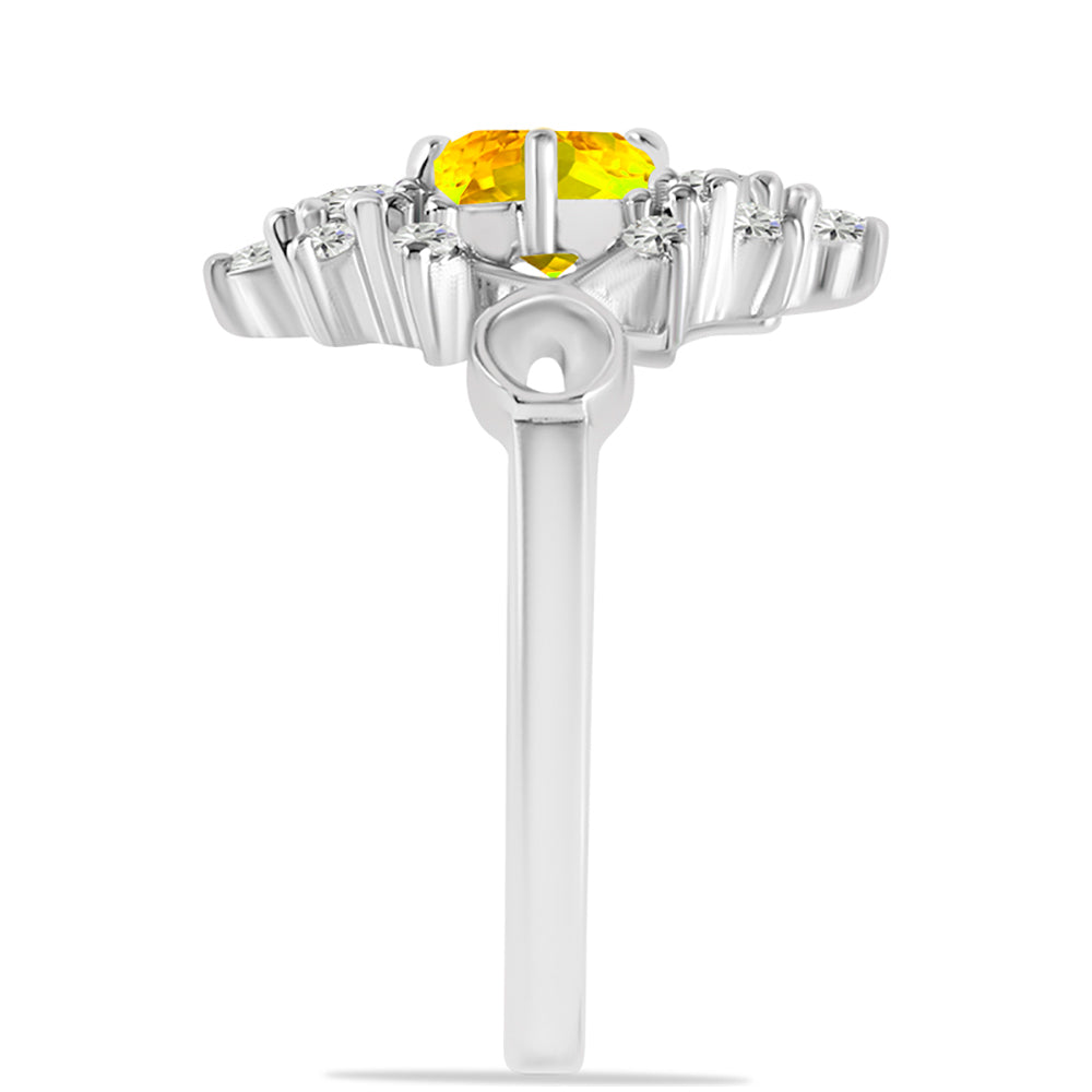 Strieborný Prsteň s Uralským Citrínom a Bielym Topásom