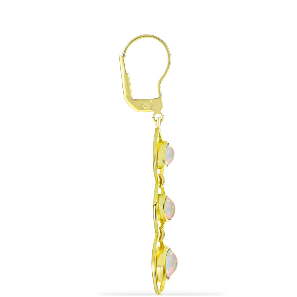 Pozlátené Strieborné Náušnice s Welo opálom