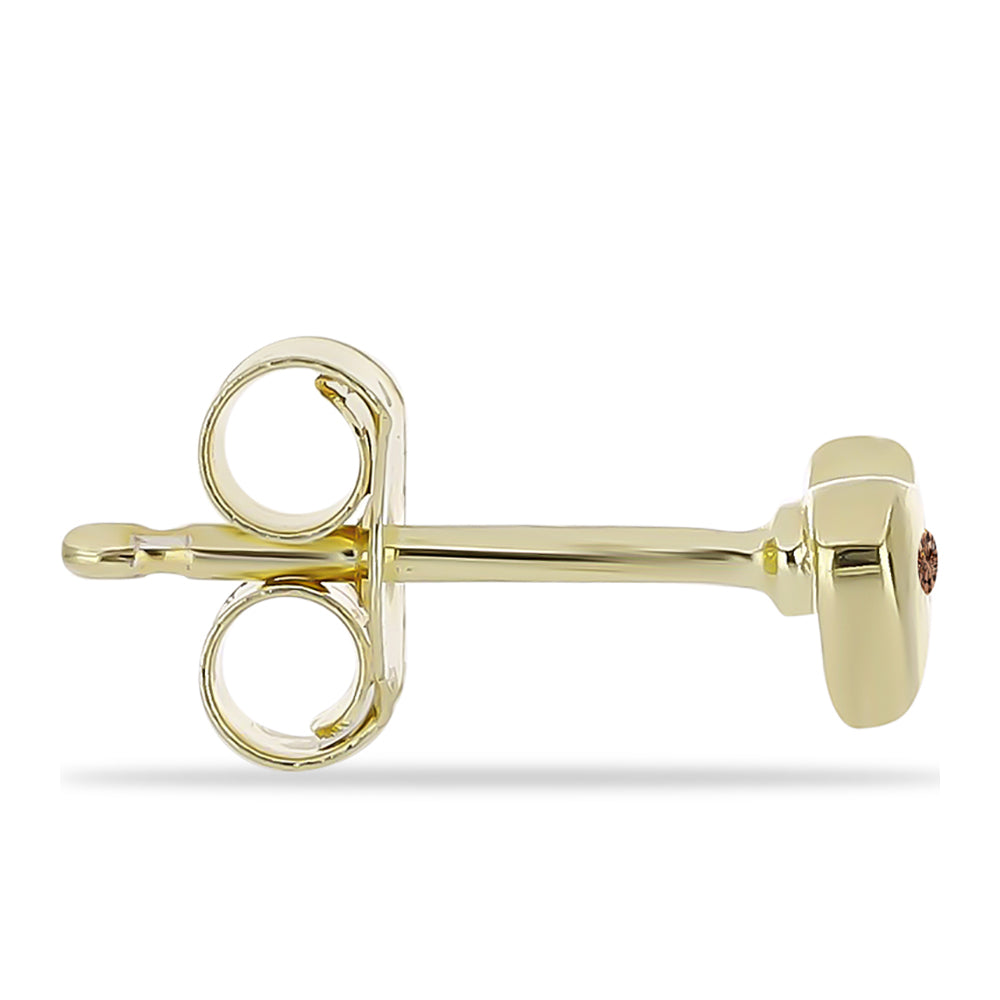 Pozlátené Strieborné Náušnice s Champagne Diamantom