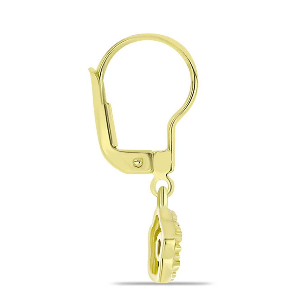 Pozlátené Strieborné Náušnice s Modrým Diamantom