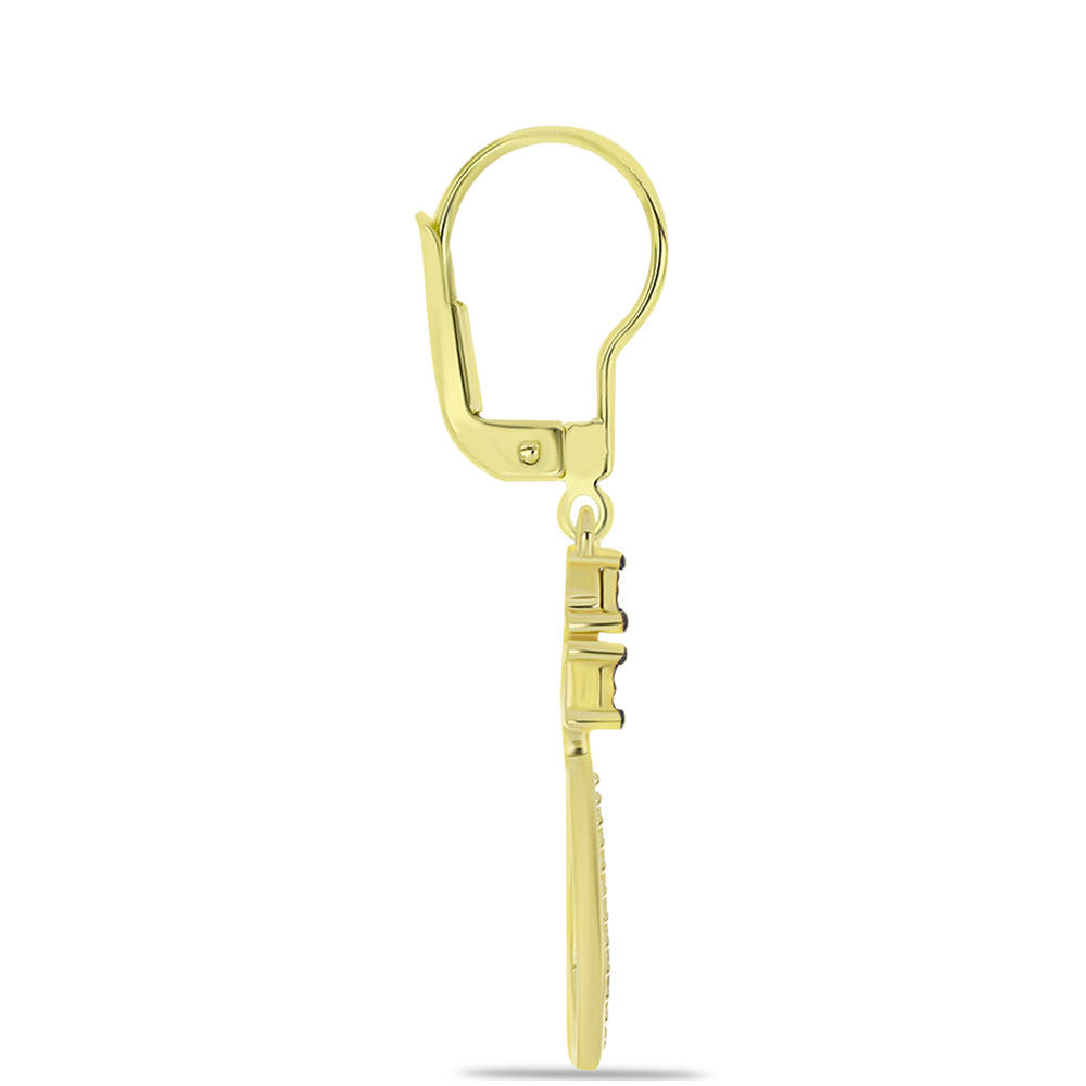 Pozlátené Strieborné Náušnice s Modrým Diamantom