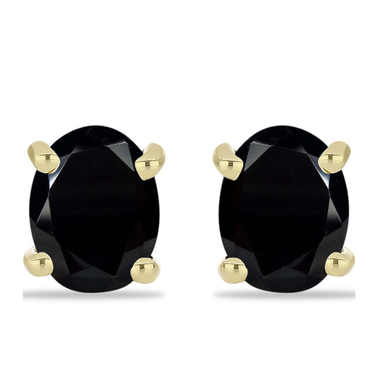 Pozlátené Strieborné Náušnice s so Suwarským Čiernym Ónyxom
