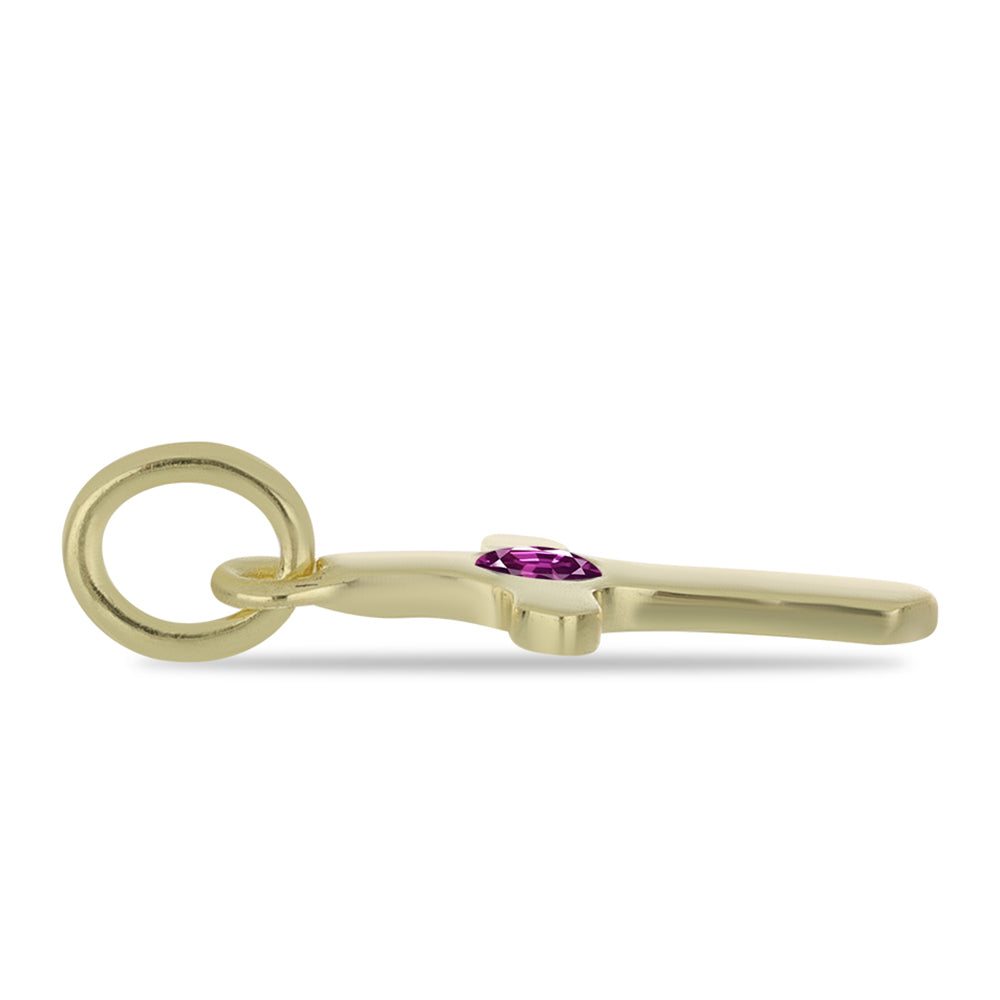 Kríž Pozlátený Strieborný Prívesok s Fialovým Zafírom